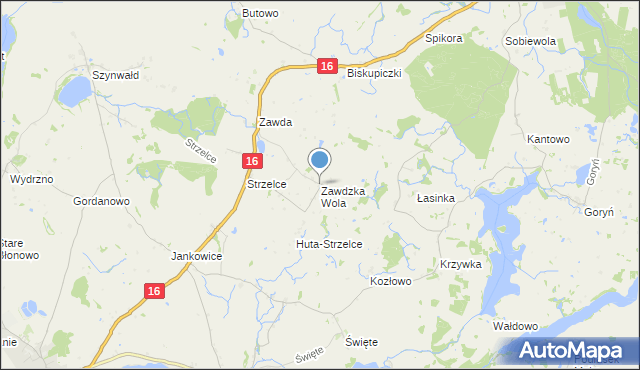 mapa Zawdzka Wola, Zawdzka Wola na mapie Targeo